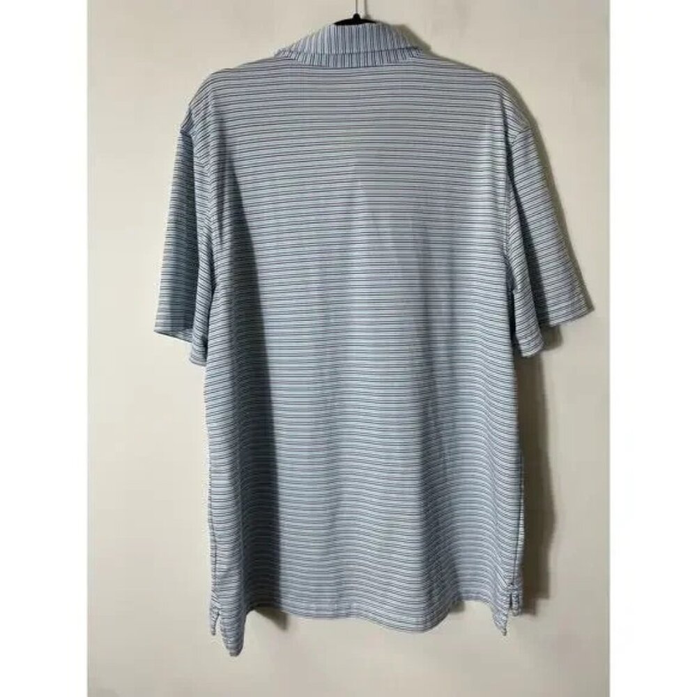 Men's Vineyard Vines Sankaty Performance Blue Green Striped Polo Shirt Sz XL - Picture 4 of 4